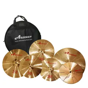 Arborea Set Cymbal B8 Merah: Chopper 10 Inci + Htopi 14 Inci + Tabrakan 16 "+ 18" Crashride + 20 "Berkendara + Tas Cymbal