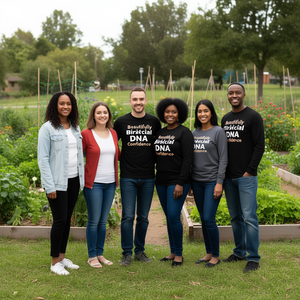 T-shirt a maniche lunghe unisex per adulti con scollo rotondo, motivo filo di DNA birazionale, regalo promozionale - Product Image 2