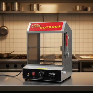 Vevor Commercial - Cuiseur vapeur électrique à hot-dogs à 2 niveaux, 28,5 Qt, portes coulissantes, chauffe-pains en acier inoxydable - Product Image 2