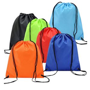 Recycled Custom Logo Waterproof Nylon Draw <b>String</b> Full Color Backpack Colored Drawstring Bag - Product Image 1