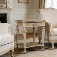 Table d'appoint d'angle pour salon avec un seul tiroir, table d'appoint de canapé en bois massif, style français vintage pour maison et appartement