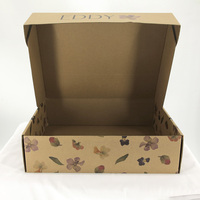 Boîte à fleurs personnalisée, logo couleur personnalisé imprimé, boîte d'emballage en papier kraft ondulé pliable avec impression extérieure