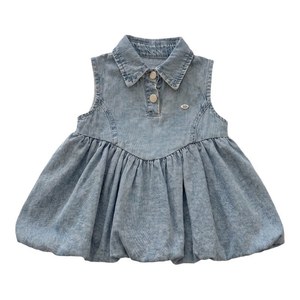 TongXingYuan Girls Denim Sleeveless Dress Tulip Skirt Breathable Summer Wear - Product Image 5