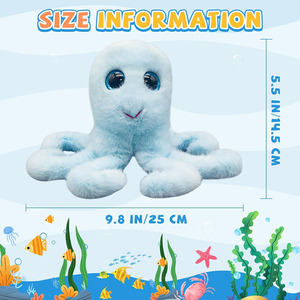 8636 Adorables Peluches Poulpes Bleues avec de Grands Yeux, Créatures Marines en <span class=keywords><strong>Peluche</strong></span>, Cadeaux d'Anniversaire pour Enfants, Petites Peluches Poulpes - Product Image 2
