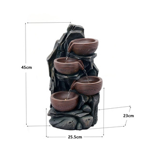 <span class=keywords><strong>Fontaine</strong></span> d'eau en résine Rock&Bowl avec lumière LED, cascade à 4 niveaux, <span class=keywords><strong>fontaine</strong></span> d'intérieur et d'extérieur <span class=keywords><strong>pour</strong></span> patio, <span class=keywords><strong>jardin</strong></span>, décoration <span class=keywords><strong>zen</strong></span> - Product Image 5