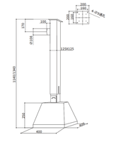 Hotte d'extraction de fumées carrée 400x400mm en acier inoxydable robuste pour absorption atomique, montée au plafond, pour système d'évacuation de laboratoire de spectromètre AAS