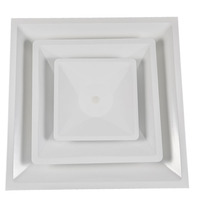 Diffuseur de plafond carré moderne à circulation d'air en T 24x24 pour usage hôtelier