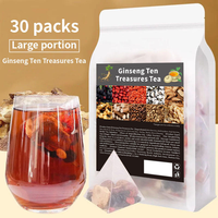 Thé aux fleurs de ginseng cru de qualité supérieure Ten Treasures, en sachets, pour adultes, pour femmes, thé minceur, thé santé pour hommes et femmes, boîte en vrac