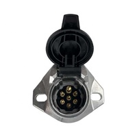24V 7-Pin Plug Cable Connector Adapter Metal Round Socket Half-Trailer Parts & Accessories