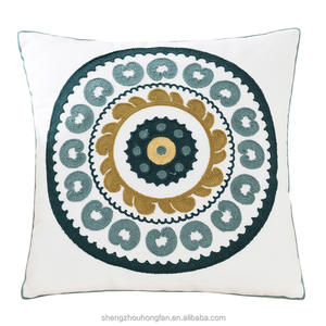 Housse de <span class=keywords><strong>coussin</strong></span> brodée en coton taies de <span class=keywords><strong>coussin</strong></span> carrées décoratives pour canapé-<span class=keywords><strong>lit</strong></span> et chaise à la maison 18x18 pouces - Product Image 6