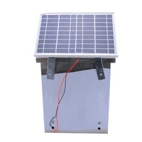 Énergiseur de Clôture Électrique Solaire Portable Étanche Haute Tension pour Bétail avec Boîtier en Acier Inoxydable