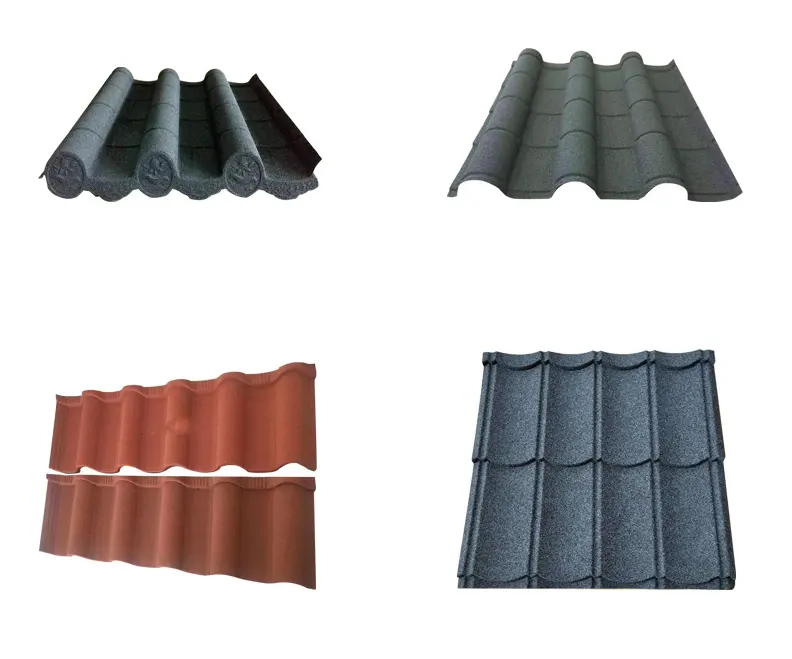 Matériaux de construction pour le toit de la maison tuiles métalliques revêtues de pierre de couleur