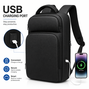 Sac à dos professionnel imperméable avec port de chargement USB, fermeture éclair <span class=keywords><strong>SBS</strong></span>, antivol et sangle de bagage, sac à dos de voyage en polaire pour ordinateur - Product Image 2