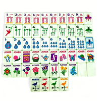 Jeu de Mahjong Américain Lumineux de Luxe Moderne et Portable - Matcha Pearl, Vert, avec Tuiles Acryliques à Couche Unique pour 4 Joueurs