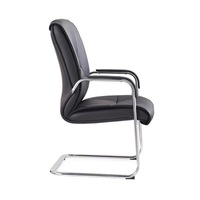Chaise de bureau exécutive ergonomique en cuir Kilosit KL07 avec hauteur réglable et base à patins - Noir