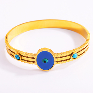 Bracciale da donna in acciaio inossidabile placcato oro anti-sbiadimento con occhio di diavolo, nuova moda 2026, braccialetti in acciaio al titanio anti-sbiadimento - Product Image 4