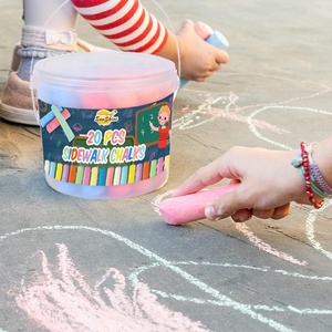 Craies lavables non toxiques personnalisées pour l'extérieur, 20 couleurs, craies lavables pour tableau noir scolaire, grand dessin, <span class=keywords><strong>craie</strong></span> pour <span class=keywords><strong>trottoir</strong></span> avec 4 pochoirs - Product Image 5