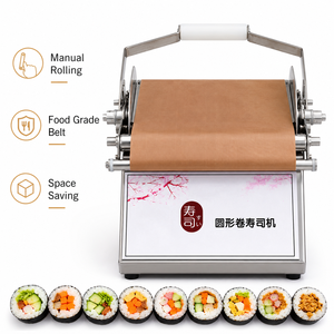 Nueva Máquina Manual para Hacer Rollos de Sushi ZX-50 de Acero Inoxidable, Rodillo Compacto para Maki, para Uso en Restaurantes y en Casa - Product Image 1
