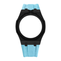 Gros Bracelet FKM premium avec boîtier bumper acier inox pour Swatch x AP Royal Pop Mod Kit sport luxe robuste