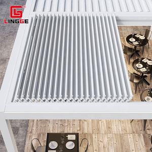 Gazebo retráctil <span class=keywords><strong>de</strong></span> pie independiente impermeable personalizable para restaurante con luces RGB plegable moderna pérgola techo jardín - Product Image 1