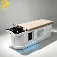 Lit de spa moderne pour salon de coiffure, en cuir PU, éponge haute densité, pour hydrothérapie, massage thaïlandais, shampoing nourrissant