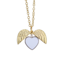 Collier avec pendentif en forme de cœur ouvert à imprimer soi-même, vente chaude, bijoux à sublimation, cadeau