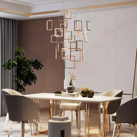 Lustre Suspendu Long Moderne pour Escalier, Hôtel, Loft, Villa, Grand Modèle Personnalisé en Acier Inoxydable Or Rose, LED Réglable