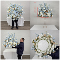 Bouquet floral artificiel en soie style forêt Monet, centre de table vert pour mariage, décoration de fête et de maison, vente en gros
