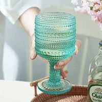 Gobelets à vin classiques Kaly en verre durable sans plomb de 240 ml/300 ml, bleu ciel et rose, pressés à la machine, pour mariages, banquets et fêtes