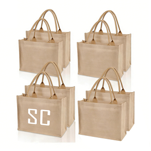 Manufacturers Wholesale Reusable Natural Grocery Shopping <b>Ribbons</b> Decorate <b>Wedding</b> Gifts Blank Jute Tote Bags - Product Image 1