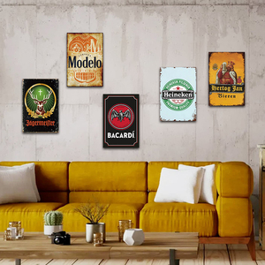 Set di Insegne Metalliche Vintage per Birra e Liquori, Decorazione Retrò per Bar, Pub, Casa, Man Cave, Garage - Product Image 1