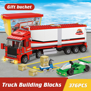 Giáo Dục Học Tập Gạch Đồ Chơi Món Quà Tuyệt vời Ý Tưởng Thành Phố Giao Hàng Giao Hàng Xe Tải Có Một Hàng Hóa Vận Chuyển Hàng Hóa Xây Dựng Xe Tải Khối Thiết Lập - Product Image 6