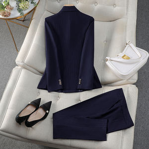 Completo da <span class=keywords><strong>Donna</strong></span> <span class=keywords><strong>a</strong></span> <span class=keywords><strong>Righe</strong></span> Stile Dea Professionale e Casual <span class=keywords><strong>Blazer</strong></span> Slim Alla Moda per Quest'Anno - Product Image 3