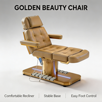 Fauteuil de tatouage hydraulique multifonctionnel, table de massage esthétique réglable en 3 sections avec tabouret, mobilier de salon de beauté