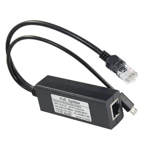 Tabletler için Ethernet 48V ila 5V 2.4A üzerinden 802.3af mikro USB aktif PoE Splitter güç
