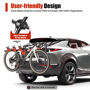 Support universel pour vélos à fixer sur le coffre de voiture, <span class=keywords><strong>porte</strong></span>-vélos pour voiture avec cadre en acier antirouille, rembourrage doux et sangles de sécurité - Product Image 2