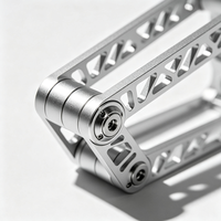 Componente de Acero Inoxidable Mecanizado por CNC, Pieza Metálica de Precisión, Marco de Equipo Industrial Personalizado, Acabado Dorado, Electroerosión por Hilo, Modelo OEM 3D