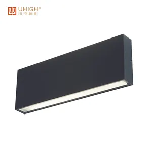 Aluminium & verre 16w SMD led rectangle lumières haut et bas éclairage extérieur applique murale