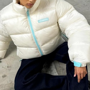 Custom Design Winter Outdoor Wear ultra <b>Light</b> <b>Duck</b> Goose Down Coats Unisex Zip up Cropped Jackets Padded Bubble Puffer Jacket - Product Image 6