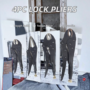 4 pinces à sertir industrielles en acier à haute teneur en carbone, qualité OEM, à mâchoires droites, à bouche de gourde, résistantes à l'usure, pour serrage de vis - Product Image 2