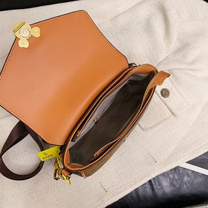 Sac à bandoulière rétro pour femme, sac messager en PU de haute qualité, petit format carré, avec large bandoulière, motif géométrique 1982-1 - Product Image 2