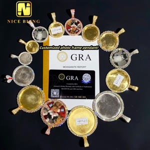 Vendita calda Pass diamante Tester personalizzato Moissanite foto ciondolo Compilation 925 argento Hip Hop Rock ghiacciato foto cornici regalo - Product Image 3