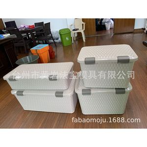 Clothing Organizer Plastic <b>Storage</b> <b>Box</b> Rectangle <b>Stackable</b> With Lid For Bedroom Use - Product Image 1