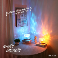 Projecteur LED dynamique d'aurores boréales, effet d'ondulation de l'eau, lumière nocturne, 16 couleurs, lampe en cristal 3D pour Noël, salon, chambre à coucher