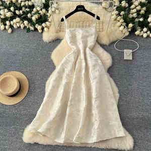 2024 nuevo diseño sentido espalda descubierta Retro Color sólido vestido informal de mujer vestido de Graduación - Product Image 4