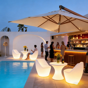 Modern Design Plastic Luminous <strong>Tables</strong> <strong>Chairs</strong> Top Industry Choice for Outdoor Garden Party Wedding Bar <strong>Club</strong> Use Factory Direct - Product Image 4