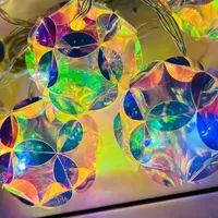 Lumière LED à piles 3D boule de rose miroir pour chambre à coucher patio fête mariage décoration de fête lumières LED de fête