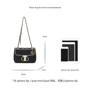 <span class=keywords><strong>Sac</strong></span> à main bandoulière de luxe <span class=keywords><strong>noir</strong></span> brodé en PU durable, mini carré, avec chaîne, pour <span class=keywords><strong>femme</strong></span>, doublure en polyester, capacité 1L - Product Image 5