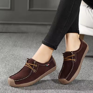 Mocassins à lacets en cuir suédé <span class=keywords><strong>Taille</strong></span> 35-<span class=keywords><strong>42</strong></span> <span class=keywords><strong>Mocassin</strong></span> plat à enfiler <span class=keywords><strong>Mocassin</strong></span> simple pour femmes - Product Image 3