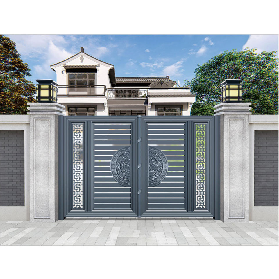 Gate Features Modern Villa House Main Gate Designs - Swing Stainless Steel Driveway Gates
